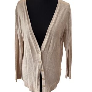 Merona Oatmeal Cream Button Up Cardigan Sweater‎ Gilmore Girls Style Sz Medium